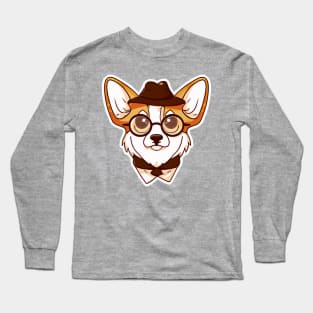 Cute Corgi Puppy Dog Lover Retro Long Sleeve T-Shirt